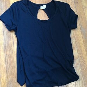 Black open back key hole top